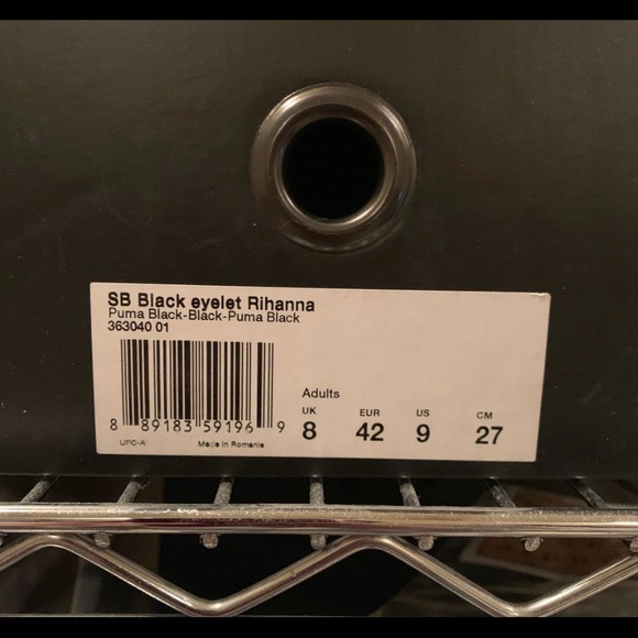 Puma Fenty SB Black Eyelet Rihanna Boots - Picture 7 of 8